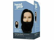 Headgear - Gents training head with beard 100% human hair