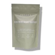 Pryzme Crown and Glory daily hair complex packaging on a white background