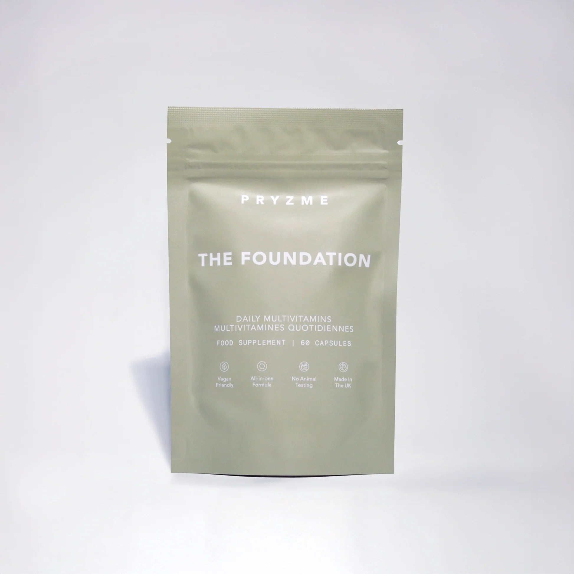 Fryzme The Foundation daily multivitamin package on a white background
