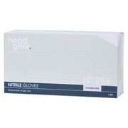 Box of headgear nitrile gloves on a white background